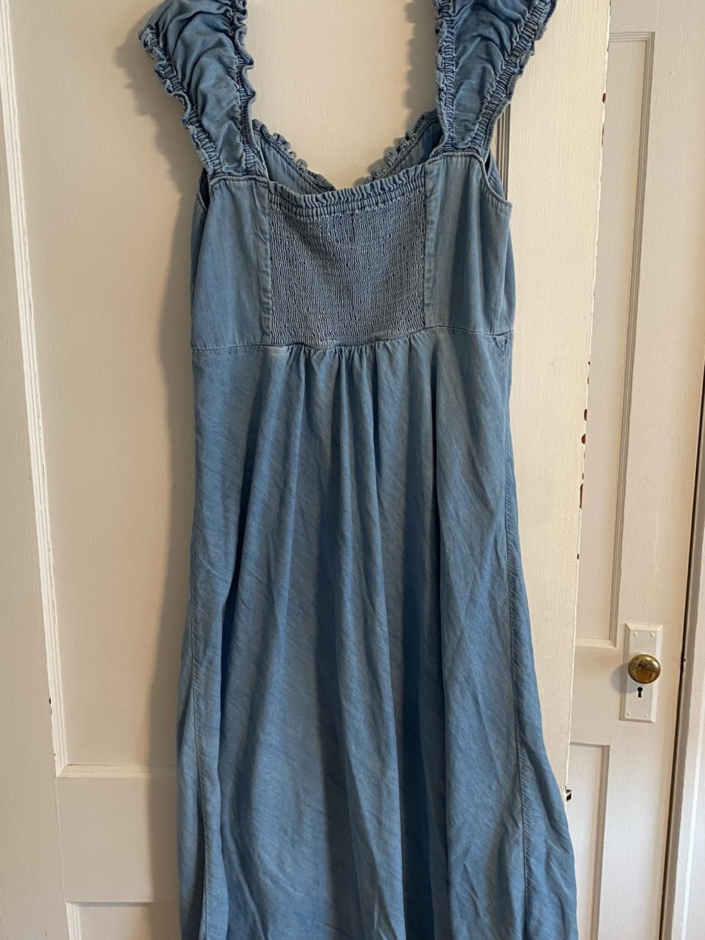 GAP Light Blue Slip Dress with Ruched Straps - Picture 4 of 5